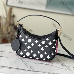 12A Upgrade Mirror Quality Designers Small Bagatelle Hobo Bag Womens Genuine Leather Embossed Purse Luxurys Half Moon Handbags Crossbody Shoulder Black Box Bag