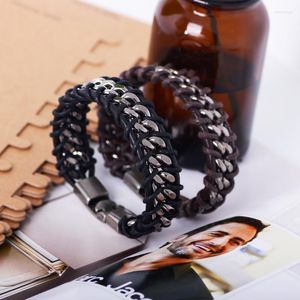 Charm Armband Punk Creative Leather Wrap Chain Armband för män smycken handledstillbehör grossist Kent22