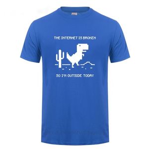 Internet är trasig webbsida dator dinosaurie t-shirt rolig födelsedagspresent till män pojkvän make programmerare geek t skjortor g12