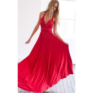 Seksi Kadınlar Çok Yolu Sargı Cabrio Boho Maxi Club Kırmızı Elbise Bandage Uzun Elbise Parti Nedime