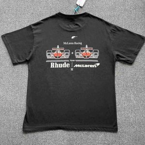 Rhude / Mclaren Formula F1 Racing Print High Street Fashion Футболка с короткими свободными рукавами Spot Goods Tshirts Z13y