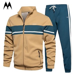 Patchwork Mens Tracksuits Set Fashion Sweat Suits Spring Autumn Men Jacket Sweatpants 2 Piece Joggers Set Male Clothes 201128