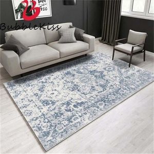 Carpets for Living Room European Classical Blue Abstract Pattern Carpet Table Accessories Area Rug Bedroom 220301