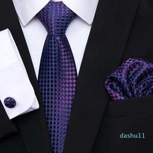 Bow Ties Fabryka Sprzedaż mody świąteczne jedwabny zestaw krawat kieszonkowy kwadrat mankieta
