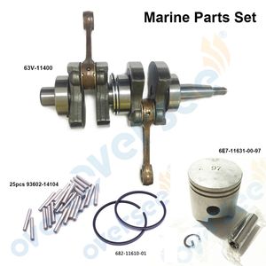 Conjunto de peças marítimas pinos de manipulação de pinos de manipulação de pistas para Yamaha 2 tempestade 9,9hp 15hp Motor externo Parsun Hidea 63V-11400