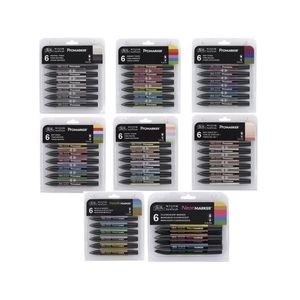 WINSOR & TON Promarker Set Twin Tip Alcohol Based Marker Pens 6 Colors & 12 Colors Design Professional Marker For Artists 201116