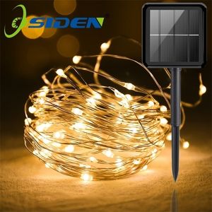 Utomhus Solar Light String Home 7m 12m 22m Garden Copper Wire Fairy Powered Christmas Party Decor Y200603