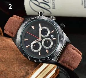 2022 High Quality Luxury Mens Watches Six-needle All Dial Working with Calendar Function Quartz Watch Fashion Top Brand Wristwatches Leather Strap