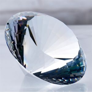 100 120 150 200mm 1pcs Mix Color Crystal Diamond Shape Paperweight Glass Gem Display Ornament Art Craft Material Gifts 201210
