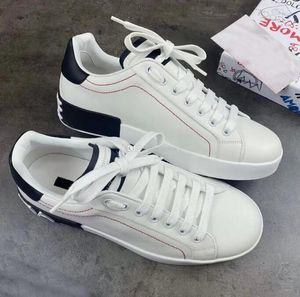 Tênis couro de bezerro branco luxo Nappa Portofino marcas sapatos tênis esportivos ao ar livre masculino casual caminhada EU38-45 CAIXA