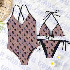 Brown Womens Swimsuith Beach Bikini Cartle Prind Bathing Suits V Neck Ladies Swimwear