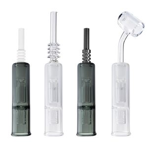 ChinaFairPrice NC014 rökrör 14mm keramisk kvarts nagelvaxolje riggar glas vatten rör dab rigg bongs clear svart klassisk stil bubblare