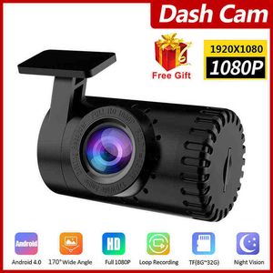 P HD USB Araba Video Kamera Gece Vizyonu Cam Video Kaydedici Android Geniş Açılı Araba Dashcam Gizli Araba DVR Kamera J220601