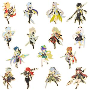 Coleção de anime Pins de esmalte Genshin Impacto Ícone de desenho animado Kazuha xiao ayaka yoimiya broche lapeel crachado fofo para fãs