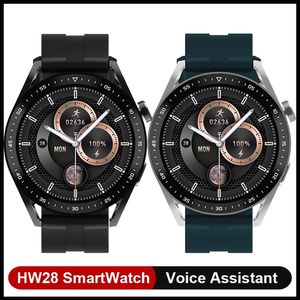 2022 Новые умные часы SmartWatch HW28 NFC для мужчин, 1,39-дюймовый HD-экран, голосовой помощник, Bluetooth-вызов, калории