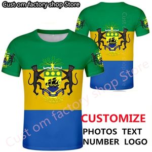 T-shirt Repubblica del Gabon fai da te numero nome personalizzato gratuito personalizza Gabon t stampa testo francese bandiera Gabonais p o vestiti 220620