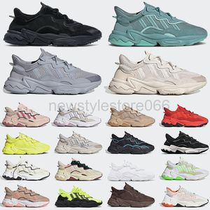 Men Women Ozweego Retro Running Shoes All Black White Green Red Pink Grey Steel Frozen Yellow Trace Cargo Sports Sneakers Mens Womens