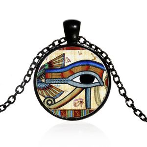 Pendant Necklaces Oil Painting Style Eye &Necklace Chain Jewelry Vintage Energy Stone Necklace For WomenPendant