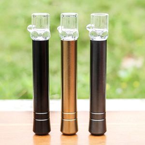 Smoking Colorful Aluminium Alloy Dry Herb Tobacco Cigarette Holder Filter Glass Catcher Taster Bat One Hitter Portable Removable Tips Handpipes Mouthpiece Mouth