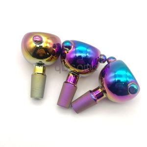 QBSOMK HOOKAHS電気めっきガラスボウル、ドットハンドル喫煙ネイルオイルリグ女性男性10mm 14mm 18mmの関節