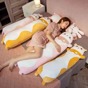 PC CM Cartoon Animal Rabbit Cat Plush Toys fyllda mjuka långa sömnkudddockor för barn födelsedagspresent J220704