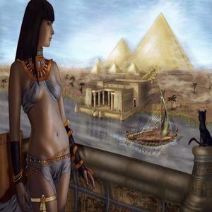 En 414 Egypten pyramider The Cat Handpanted HD Wall Art Print Originaloljemålning på duk högkvalitativ heminredning Multi -storlek FRA329E