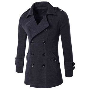 2018 Autunno Inverno Giacca Uomo Peacoat Uomo Giacche e cappotti Marchio di abbigliamento maschile Chaqueta Hombre Misto lana Uomo M-XXL288S T220810