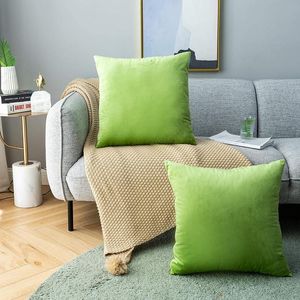 Cushion/Decorative Pillow DIMI Nordic Case Plush Cozy Pillows For Living Room Apple Green Velvet Cushion Covers 18x18inch Home Decorative