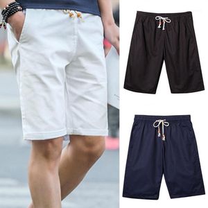 Shorts masculinos Summer Men 2022 cor sólida de cor de tração respirável Mid Rise Calça curta Esporte de corrida de praia casual