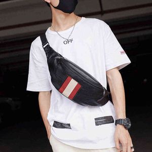 Male Fanny Pack Man Belt Pouch Street Hip Bag High Capacity Banana Bags Leather Hip Bag Fashion Brand Chest Suits Wallet J220705