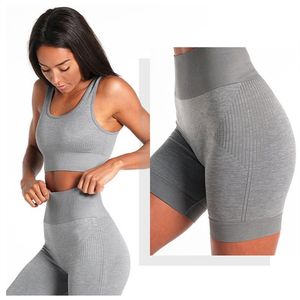 High quality Seamless Yoga Sets Women top Bra and high waist quick drying Sport shorts Gym Running Workout fitness Sports Sets T200610