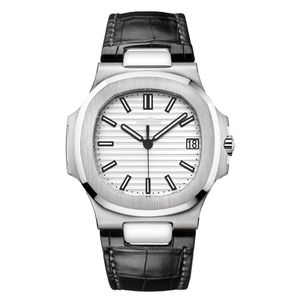 Fashion Wrist Watch Luminous Movement Watches rostfritt stål klockband och läderrem
