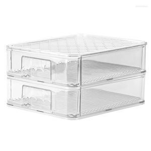 Lagerung Flaschen Gläser Kühlschrank Box Crisper Küche Transparent Lebensmittel Magie Tisch Überlagern Fach Schublade Box Lagerung