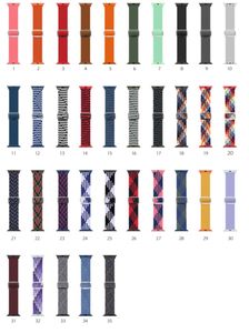 Rem för Apple Watch Band 44mm 40mm 45mm 41mm 42mm 38mm 45 mm Nylon Elastic Flätat Solo Loop Armband Iwatch Serie 3 5 SE 6 7