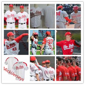 XflspCollege Custom Ohio State Buckeyes Baseball Jersey Patrick Murphy Seth Kinker Brady Cherry Ryan Feltner Kobie Foppe C.Irviingg Bob Todd Steve