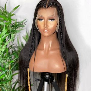 Wholesale 30 inch wigs for sale - Group buy Soft Black Color Long Silky Straight Lace Front Wig For Women With BabyHair High Temperature Daily Wear Deep Wave Glueless Density
