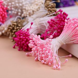 300pcs Multi Colors Pearl Stamen Sugar Handmade Artificial Flower For Wedding Decoration DIY 3mm Pistil Floral Decorative Flowers & Wreaths