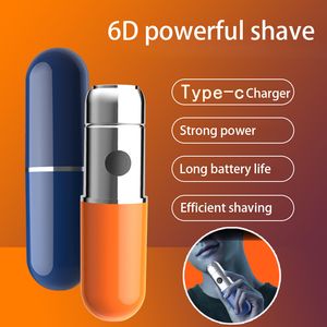 Portable Mini Electric Shaver Washable 6D Strong Power Single Head Tpye C Charging Men's Razor Women's Razor Personal Care Travel Car Gift V5