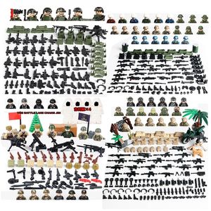 Modern Military Building Block City SWAT WW2 Commandos Germania Army Soldier Navy Action Figures Accessori Armi Set Boy Gift 220715