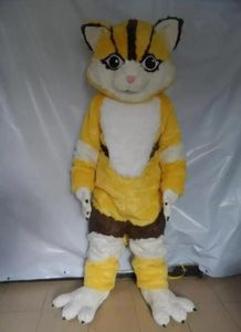 Adulto Tamanho Pelúcia Amarelo Fox Lobo Mascote Performance Fox Dog Fursuit Halloween Terno Fantasia Vestido Trajes Publicidade Mascotte Adulto Tamanho Personagem