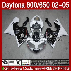 Kit de carroçaria para Red Silvery Daytona 600 650 CC Daytona650 02-05 Cowling 104HC.14 DayTona600 2002 2003 2004 2005 Bodys Daytona 600 02 03 04 Fairings