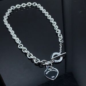 Europa Amerika Mode Armband Halskette Dame Frauen Gravierte 925 T Initialen Brief Herz Anhänger Dicke Kette Schmuck Sets