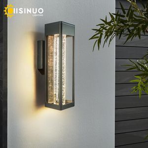 Wall Lamp Outdoor 11W LED Integrated Light Exterior Fixture Crystal Bubble Glass IP65 Sconce Garden For EntrywayWall