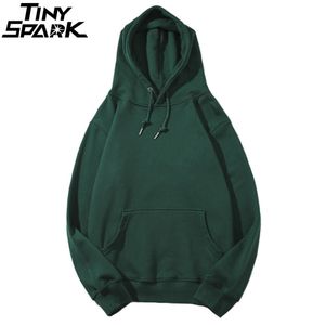 Plain Green Hoodie Sweatshirt Männer Pullover Hoodies Herbst Streetwear Koreanische Harajuku Mit Kapuze Sweatshirt Casual Schwarz Weiß 201113