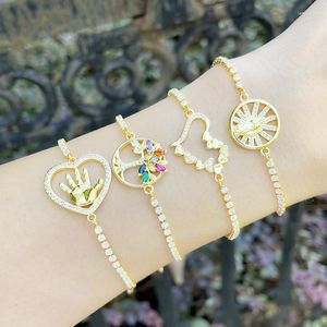 Charm Bracelets Copper Zircon Tree Of Life Bracelet White Stone Heart Tennis For Women Fashion Jewelry Gifts Brte12Charm Lars22