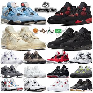Nike air jordan 4s Retro Basketball Shoes Basketball Shoes black cat bred shimmer cactus jack men women sneakers US 5.5-13