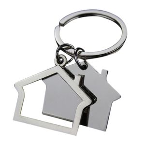 Creative House Keychain Pingente Metal Keychains Real Estate Presente Chave Chave Keyring Logipo personalizado