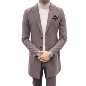 Men s Suits Blazers Custom Made Men Sets Long Blazer Trousers Business Male Jackets Pants Slim Fit Party Wear Man Wedding Clothing