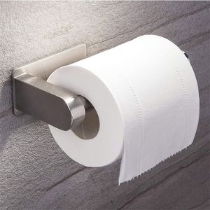 Rolo de aço inoxidável preto prateado adesivo de papel higiênico de papel para banheiro bastão rack de parede 220611
