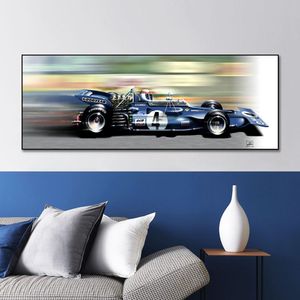 24 horas dos pôsteres de carros de Le Mans F1 imprimindo na tela pintando a imagem da arte da parede escandinava para a decoração da casa da sala de estar sem moldura